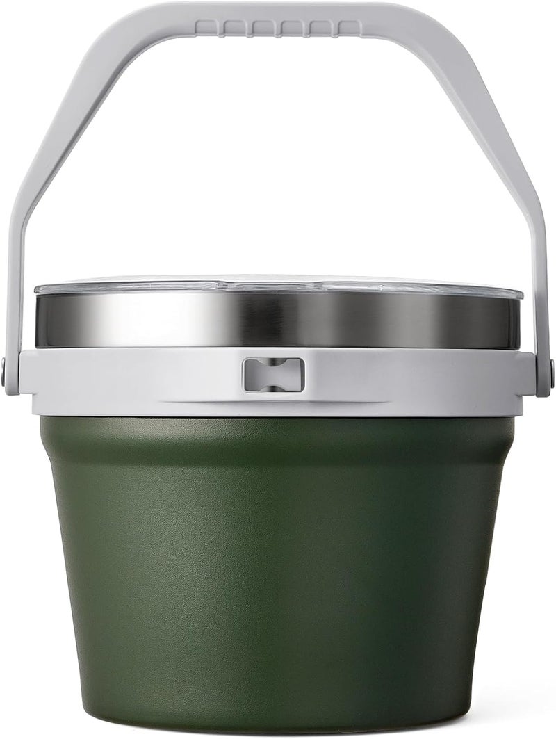 COKTIK 7L Vacuum Insulated Ice Bucket with Lid，Large Capacity Stainless Steel Beverage Bucket for Cocktail, Champagne, Wine, Beer，Large Parties（Army Green） - Image 1